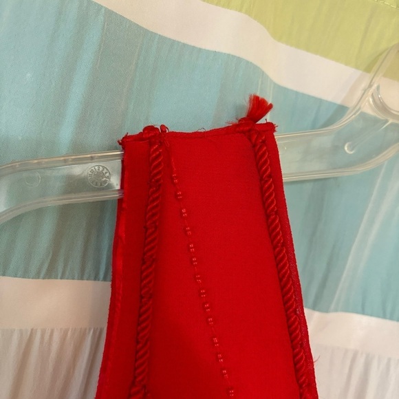 Red Beaded Cocktail Dress Y2K Sleeveless Sz Small - Picture 6 of 9